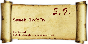 Samek Irén névjegykártya