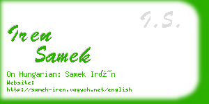 iren samek business card